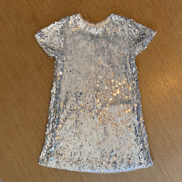 Zara Other - Zara Kids Silver Sequin Short Sleeve Dress